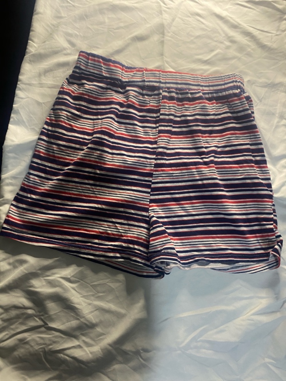 Striped Casual Shorts in Navy, Red & White